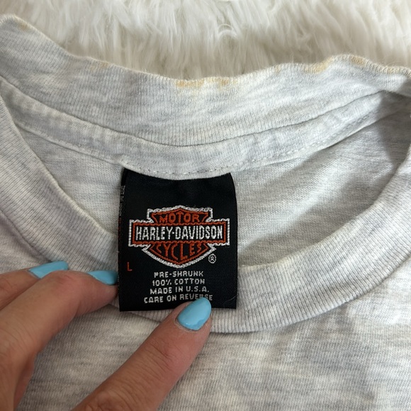 Harley Davidson Maui Hawaii Gray T-Shirt Tee-Vintage-Single Stitch-Unisex-90s-L - Picture 6 of 6